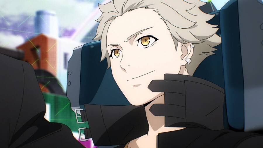 Synduality Noir episode 10 Drifters' Pride thumbnail showing blonde character with golden eyes in cockpit setting