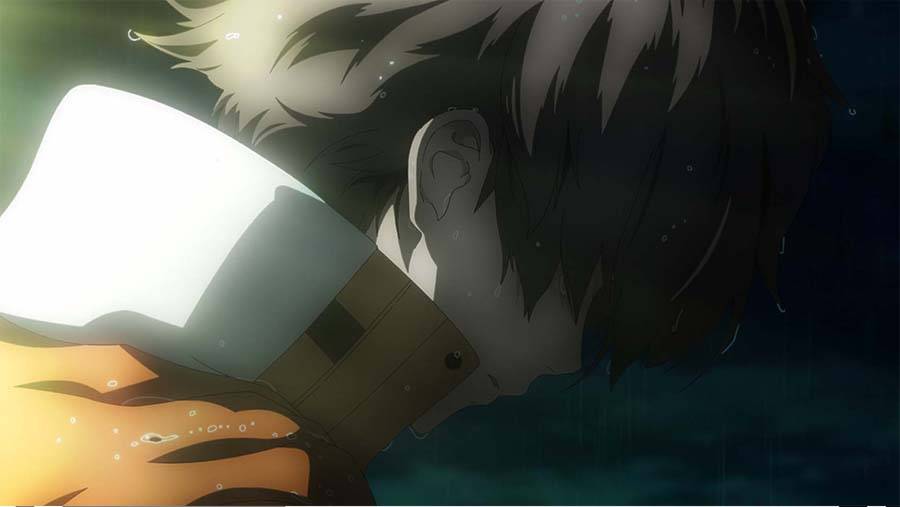 Synduality Noir episode 19 Body Double thumbnail showing Kanata with blonde hair in dramatic underwater or submerged scene