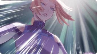 Tekken Bloodline episode 4 Netflix anime series character with pink hair in dynamic action scene with speed lines background