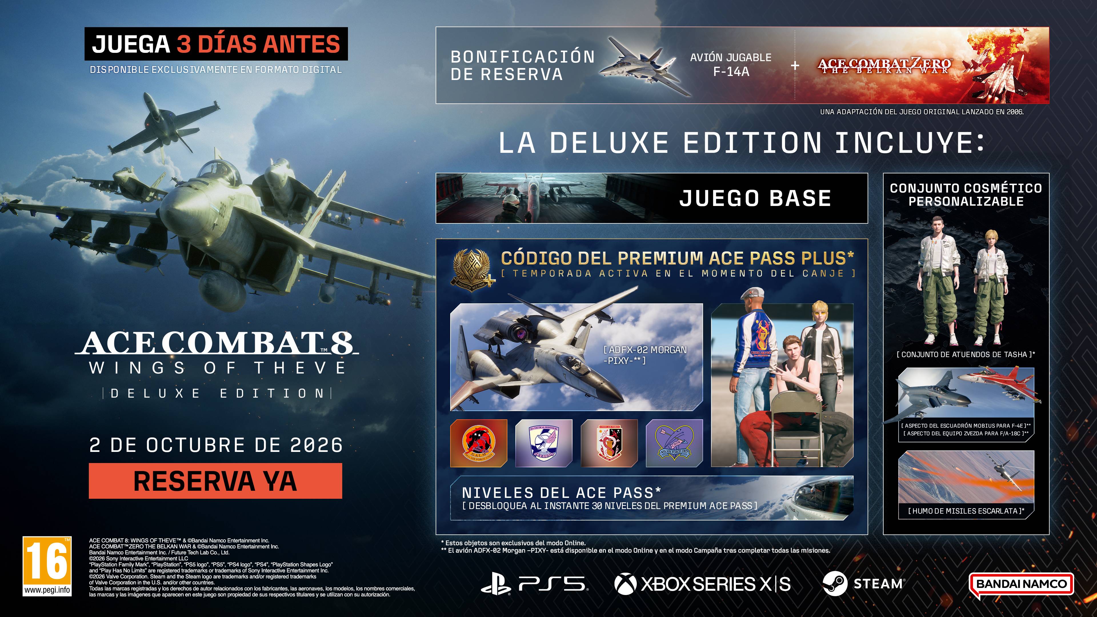 ACE COMBAT 8: WINGS OF THEVE | Sitio Web Official (ES)