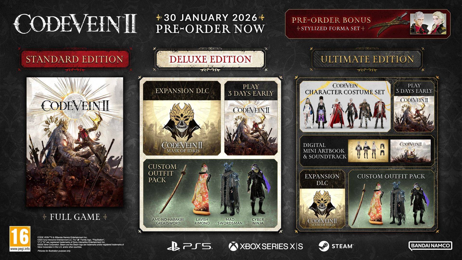 Code Vein 2 Editions