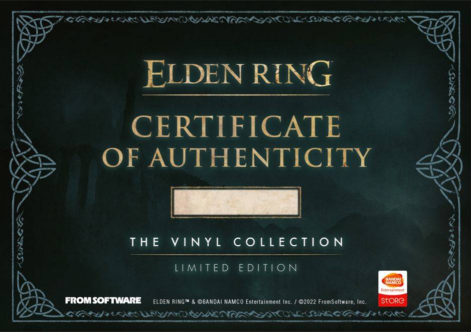 Elden Ring Vinyls Certificate Authenticity