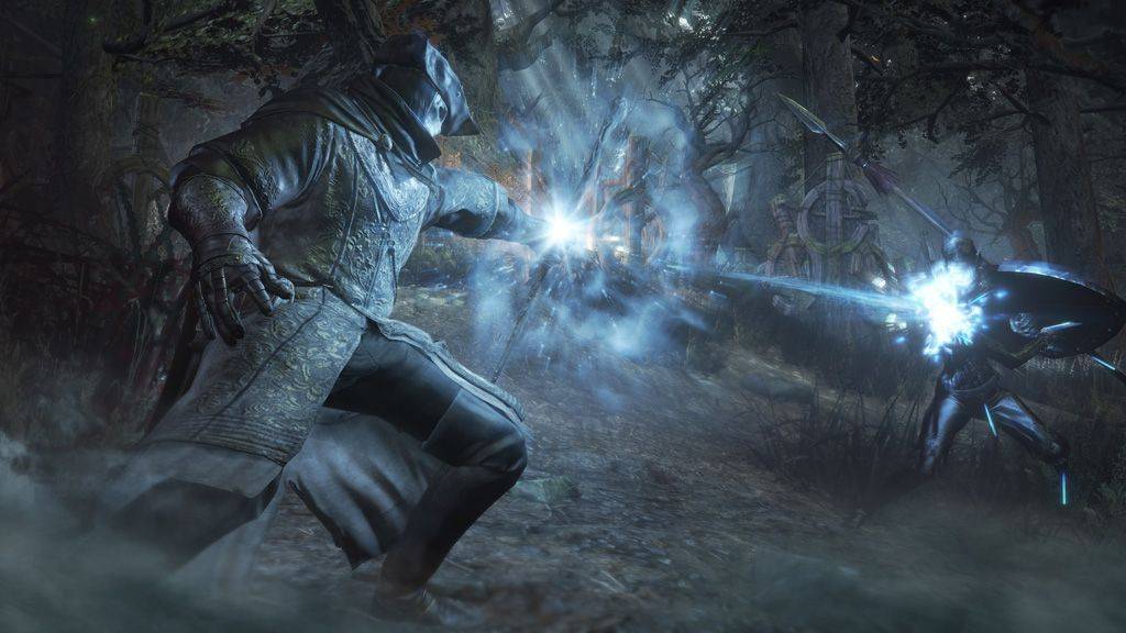 Dark Souls III gameplay showing an in-game combat scene