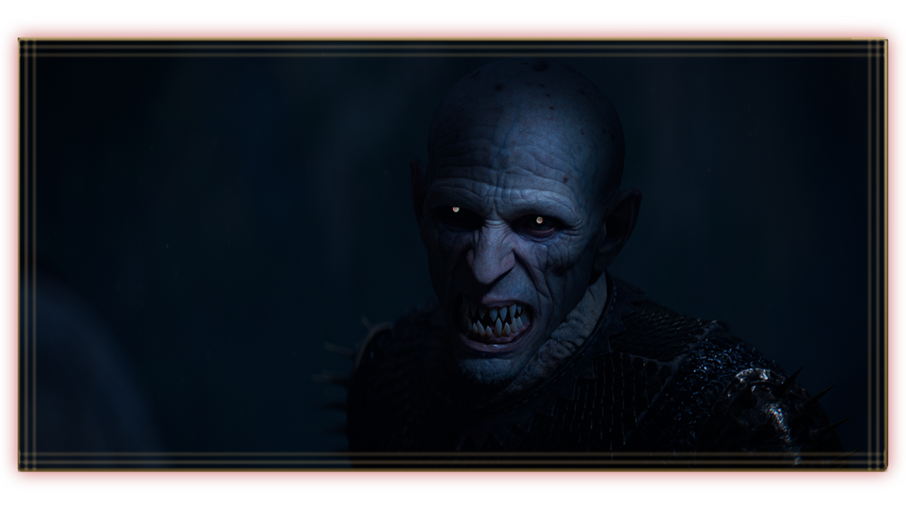 Close-up of a vampire in The Blood of Dawnwalker