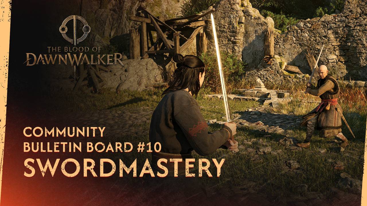 The Blood of Dawnwalker Community Bulletin Board #10 screenshot showing sword combat swordmastery