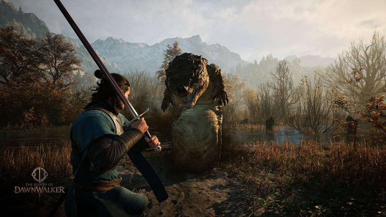 Coen battling a Tatzelwurm creature