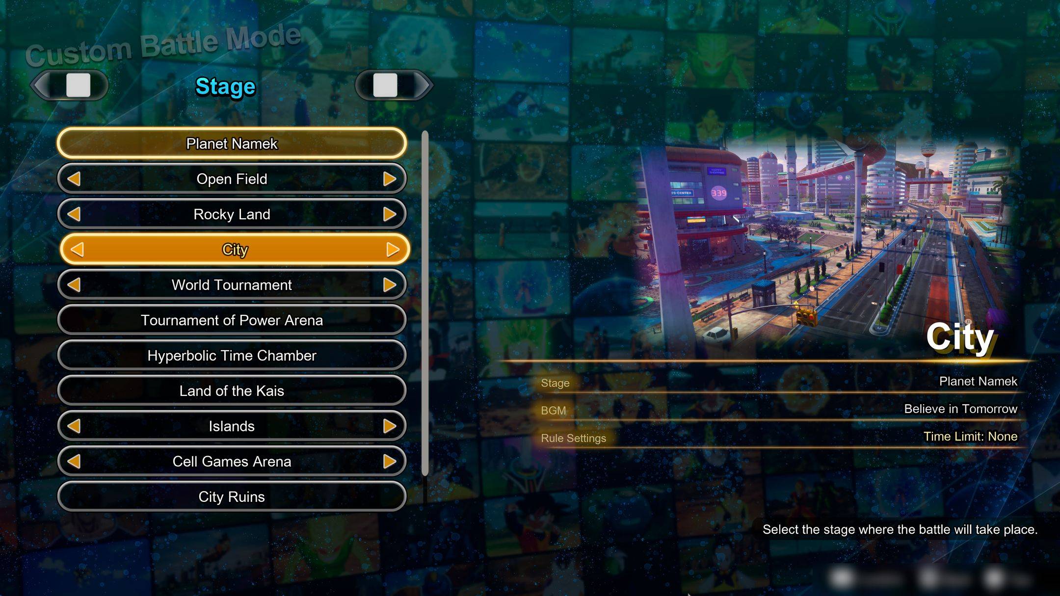 DBSZ Custom Battle Stages