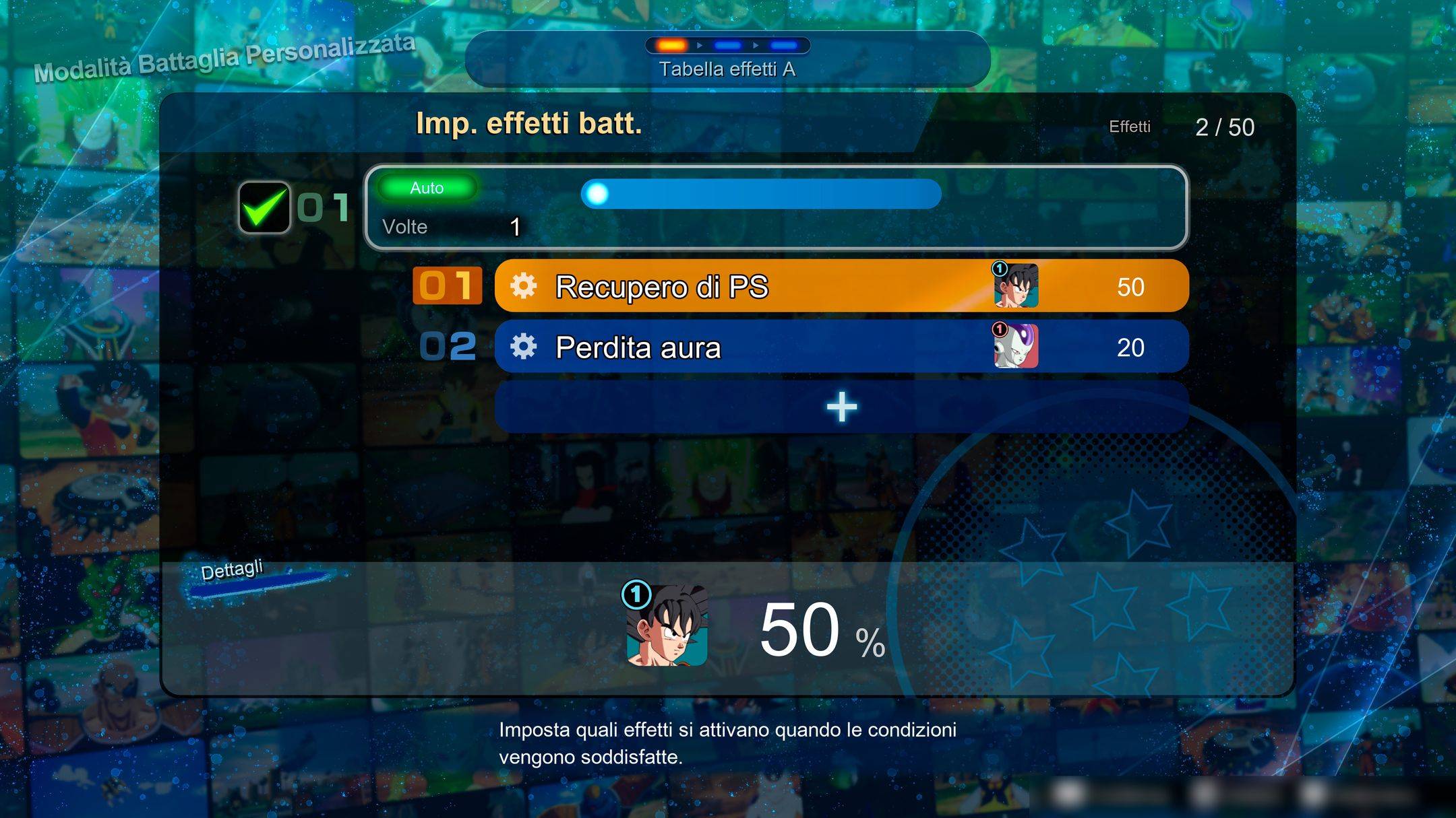 DBSZ Custom Battle Conditional Effect