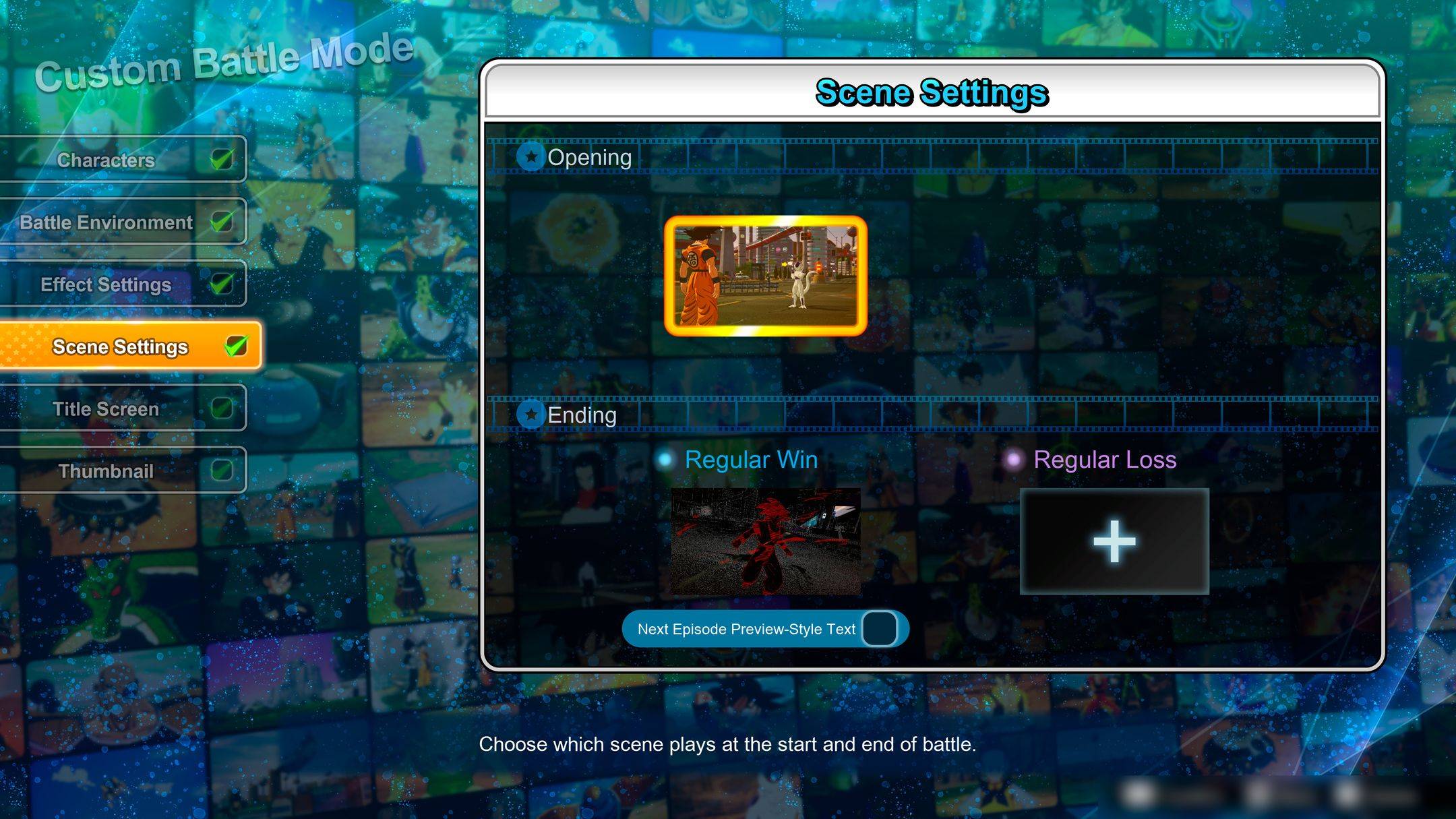DBSZ Custom Battle Cutscene