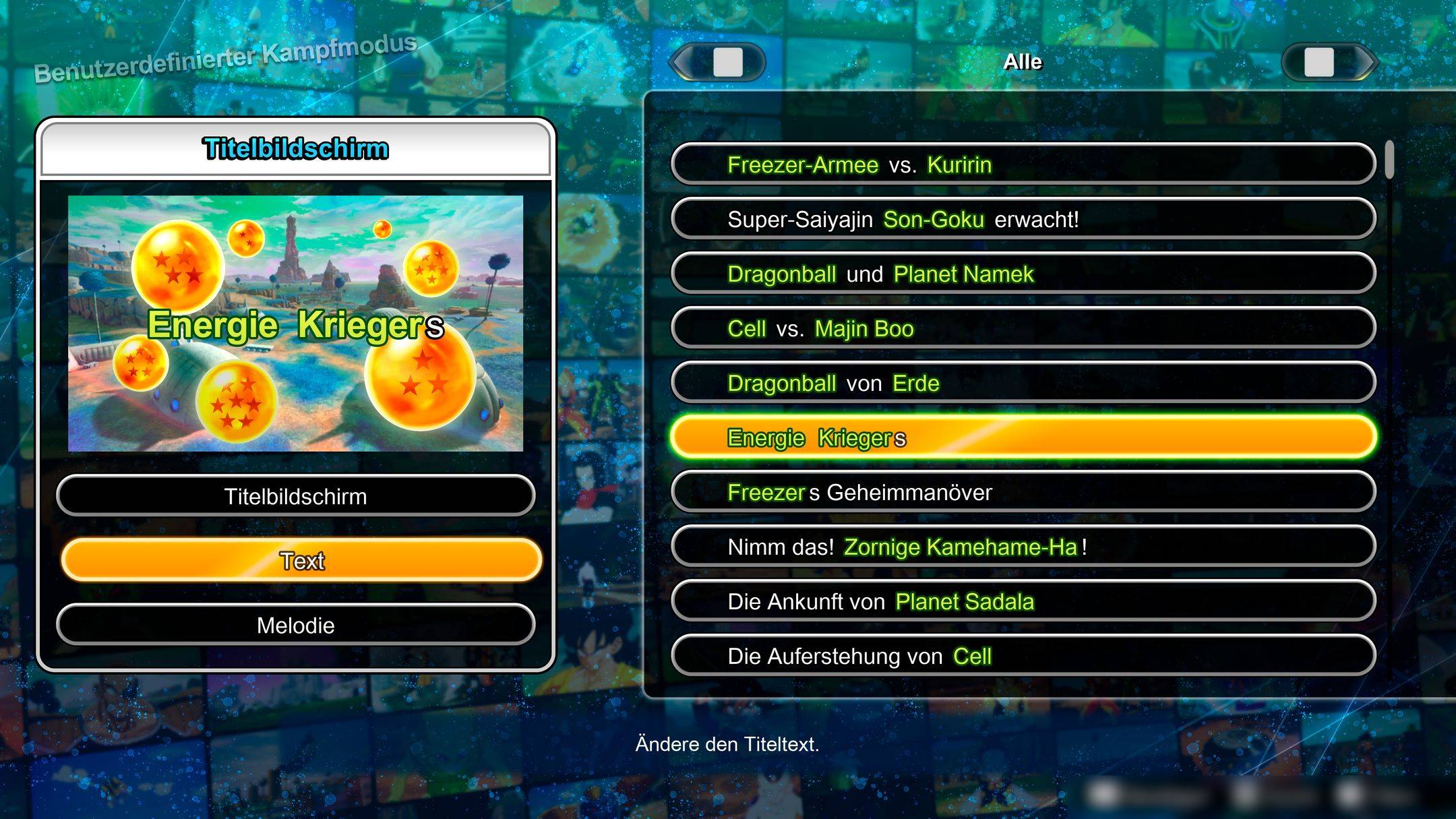 DBSZ Custom Battle Table Title