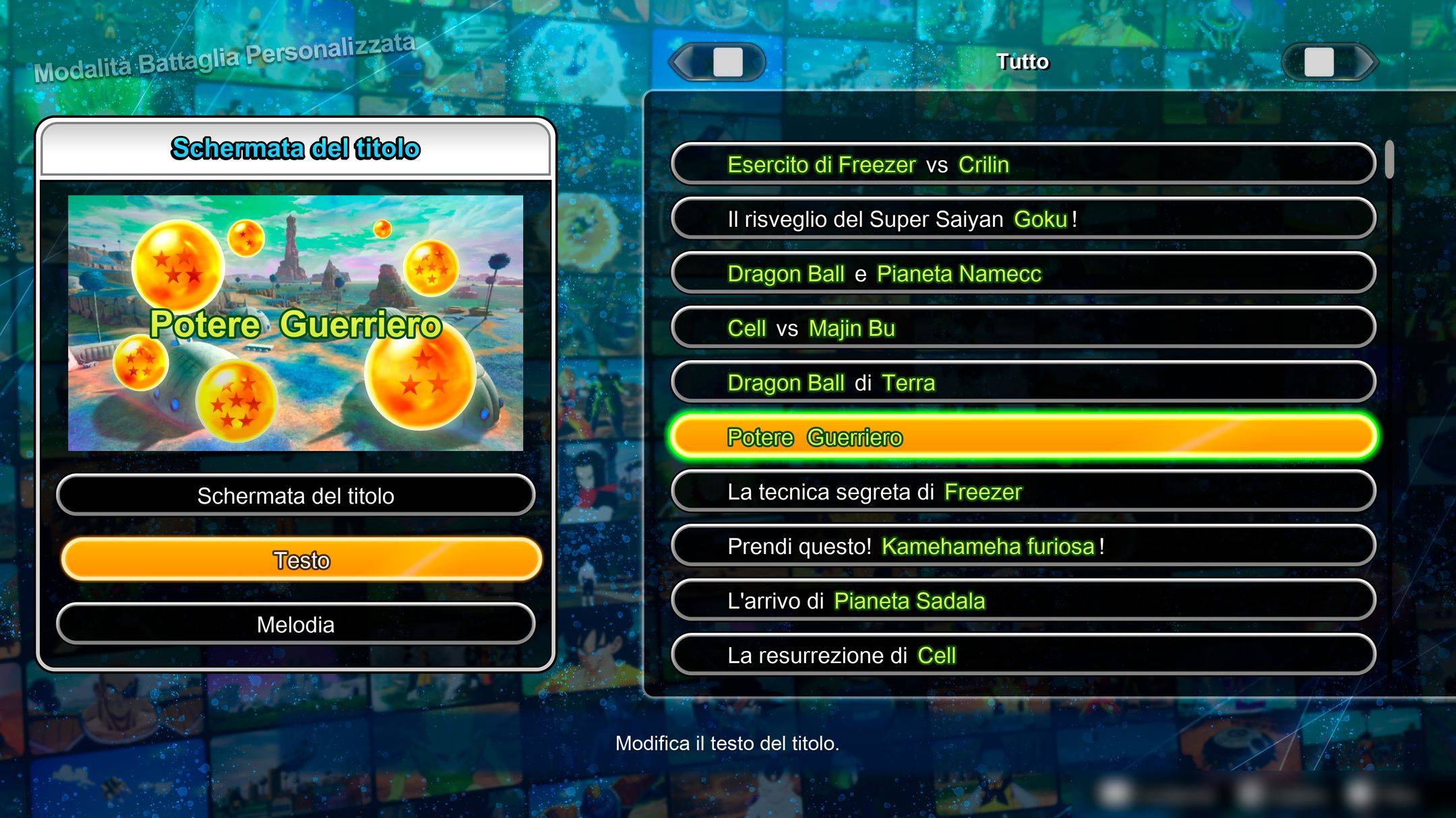 DBSZ Custom Battle Table Title