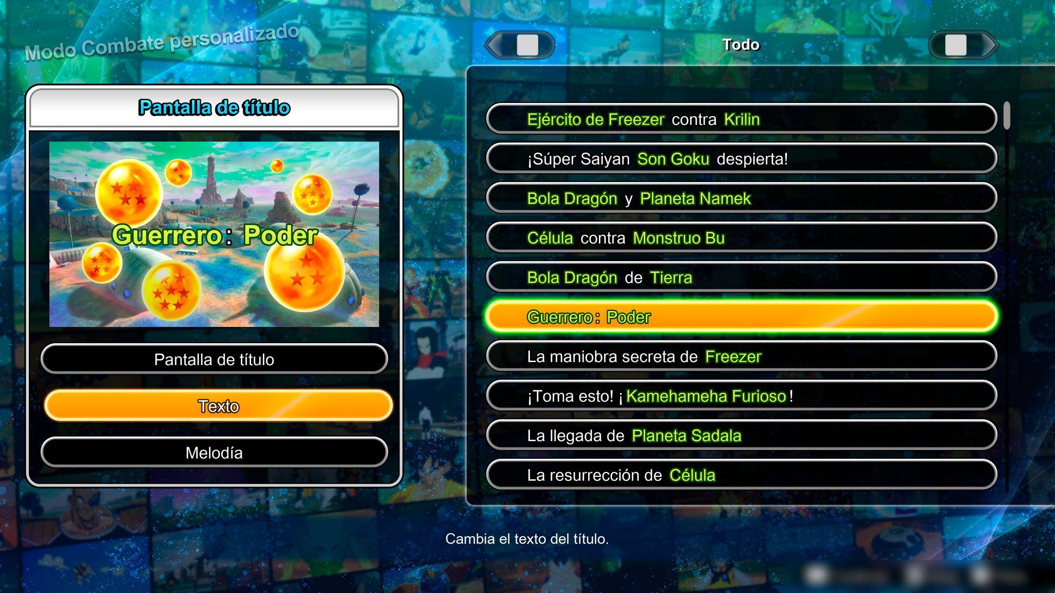 DBSZ Custom Battle Table Title