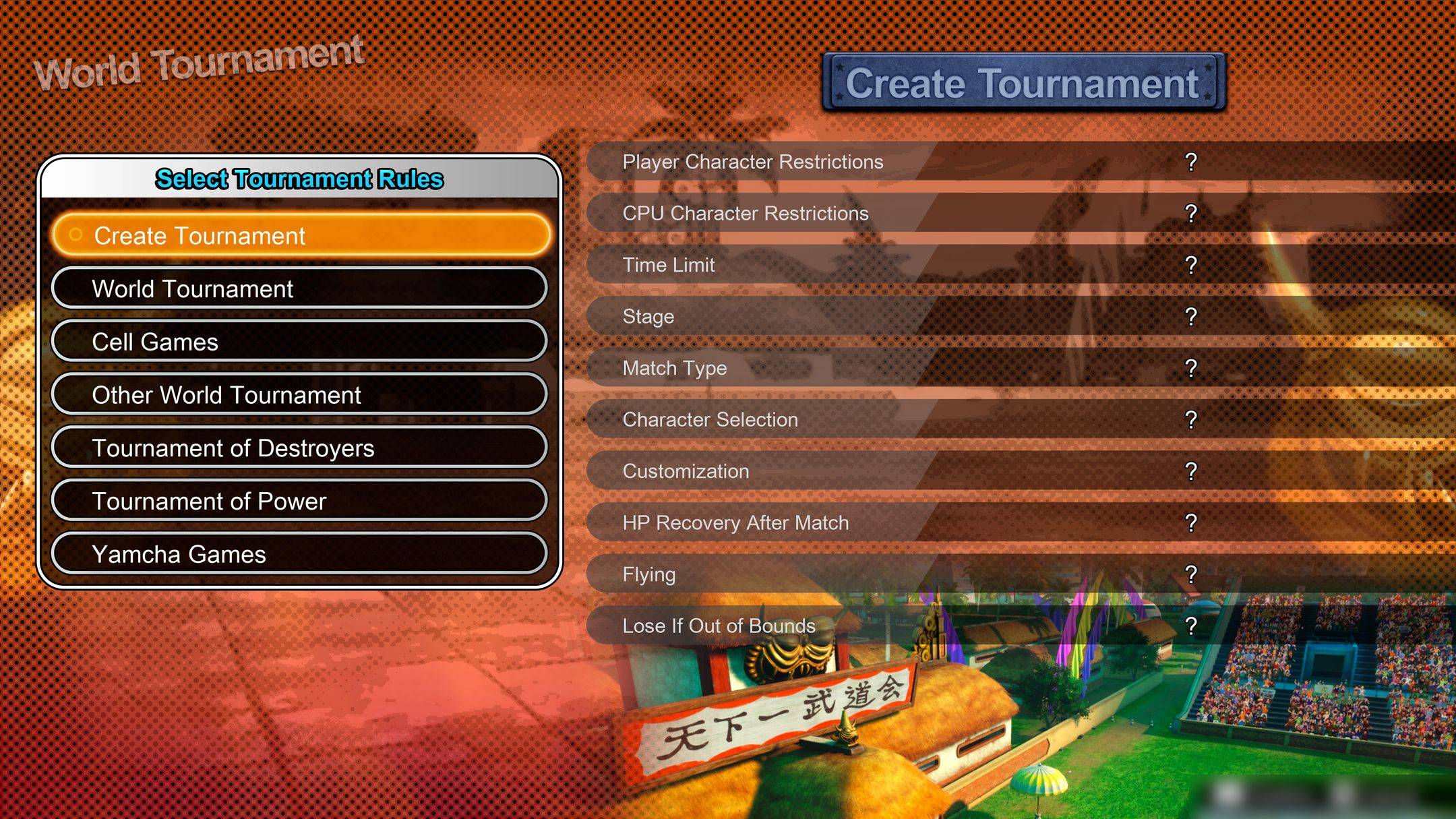 DBSZ Custom Battle Tableau Tournament