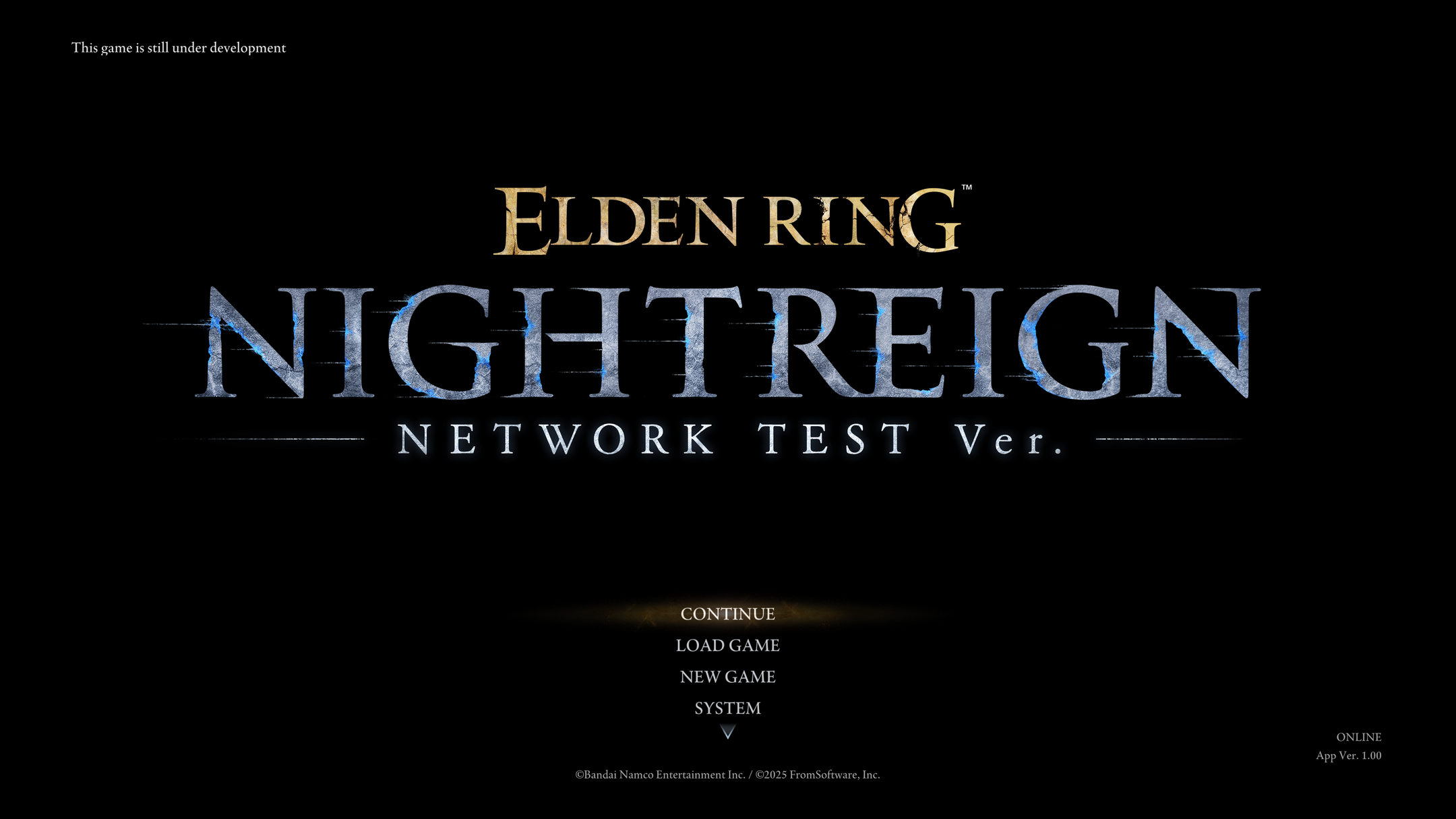 ER NIGHTREIGN GAME MENU