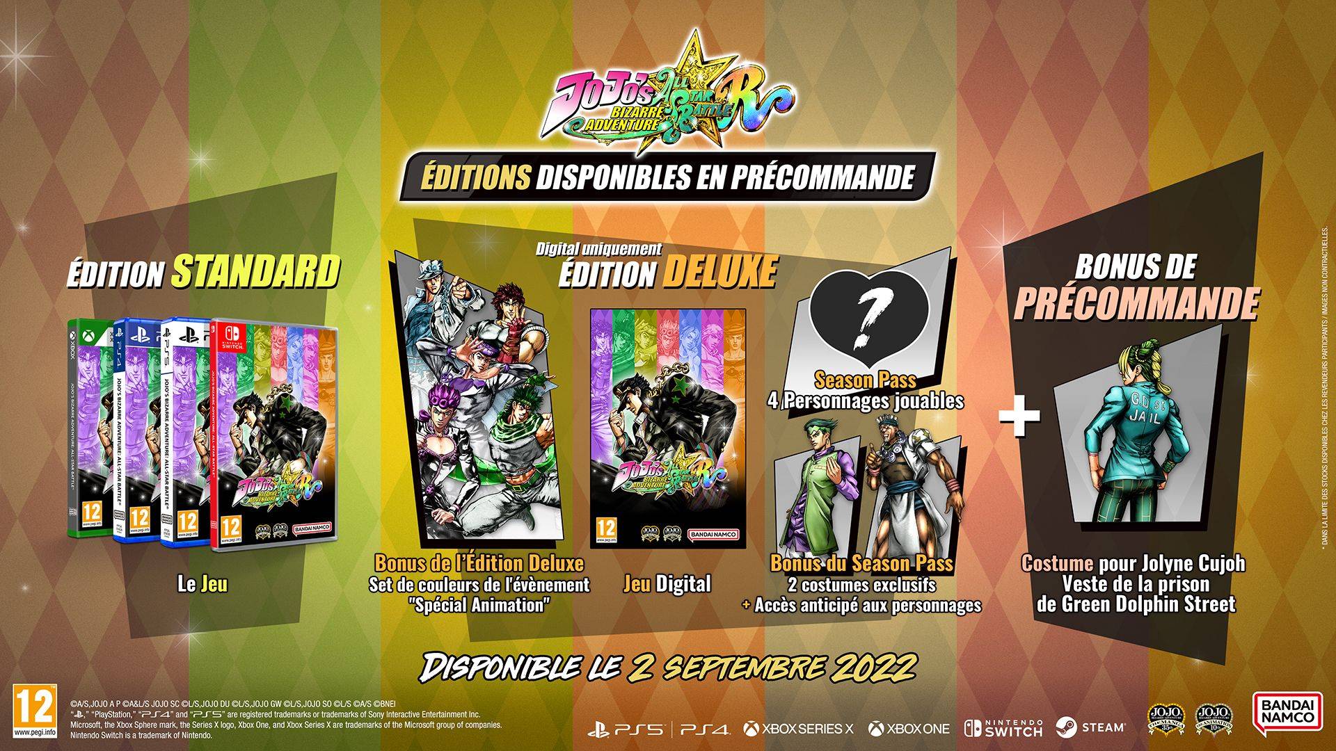 Jeu PS5 JoJo's Bizarre Adventure: All-Star Battle R - NEUF - Combat - FR