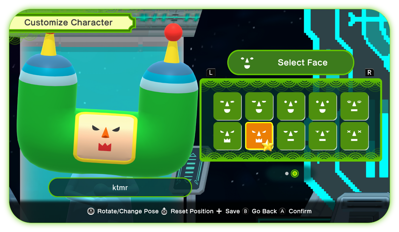Capture officielle de l’écran de personnalisation d’un personnage dans Once Upon A KATAMARI