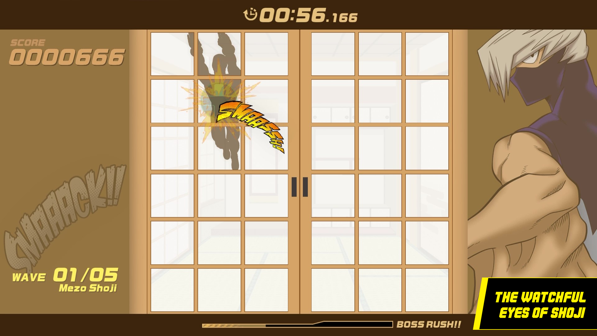 Mezo Shoji watches a shoji screen panel game in My Hero Academia: All Justice mini-game The Watchful Eyes of Shoji