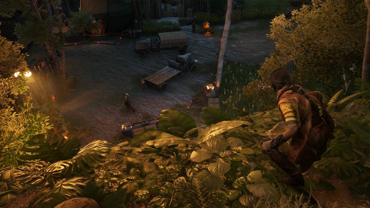 Haroona peers down on an Ascendant  encampment in the heart of the jungle.