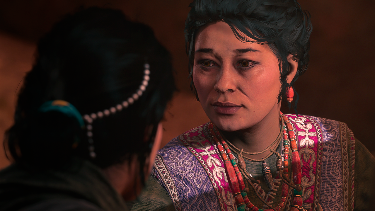 Reika looks to Haroona in a scene from the Unknown 9: Awakening video game.